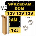 BANER REKLAMOWY SPRZEDAM OCZKOWANY WYTRZYMAŁY CZARNO-ŻÓŁTY V2 100x200cm
