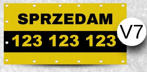 BANER REKLAMOWY SPRZEDAM OCZKOWANY WYTRZYMAŁY TRZYPASMOWY V7 100x100cm