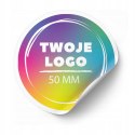 NAKLEJKI ETYKIETY REKLAMOWE OKRĄGŁE Z LOGO 50mm 300szt