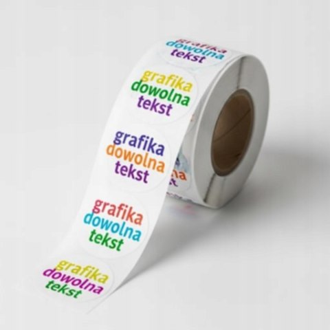 NAKLEJKI ETYKIETY REKLAMOWE OKRĄGŁE Z LOGO 60mm 300szt