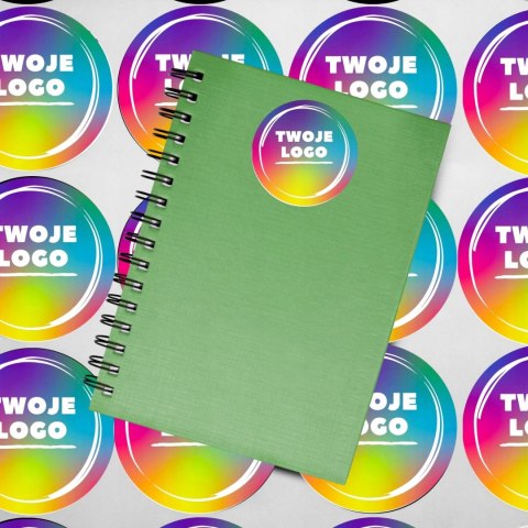 NAKLEJKI ETYKIETY REKLAMOWE OKRĄGŁE Z LOGO 60mm 300szt