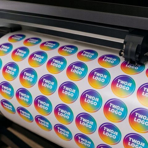 NAKLEJKI Z LOGO grafika reklamowe etykiety firmowe- FOLIOWE WODOODPORNE