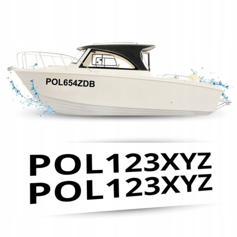 NUMERY REJESTRACYJNE WODOODPORNE UV skuter na łódkę łódź jacht motorówkę