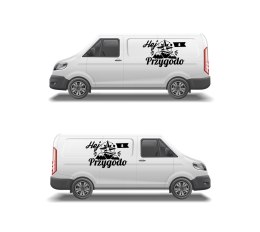 Naklejka na Kamper Samochód Kemping Bus Przyczepę HEJ PRZYGODO GÓRY