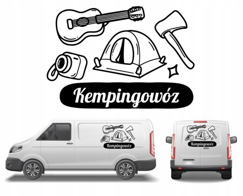 Naklejka na Kamper Samochód Kemping Bus Przyczepę Kempingowóz GÓRY