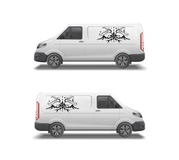 Naklejka na Kamper Samochód Kemping Bus Przyczepę Róża Wiatrów Góry NADRUK