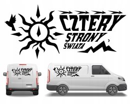 Naklejka na Samochód Kamper Kemping Bus Przyczepę Róża Cztery strony świata