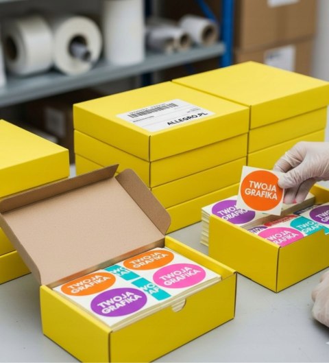 Naklejki Etykiety Wodoodporne z Własnym Nadrukiem Okrągłe 30 mm 700 szt.