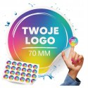 Naklejki Etykiety Wodoodporne z Własnym Nadrukiem Okrągłe 70 mm 150 szt.