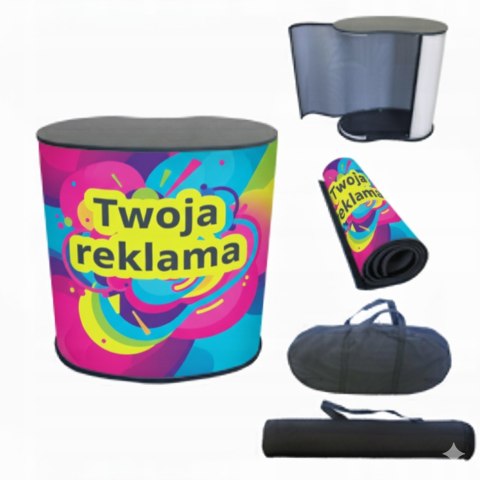 TRYBUNKA REKLAMOWA IDEALNA NA EVENTY Z GRAFIKĄ FIRMOWĄ DUŻA ZESTAW 91x94cm