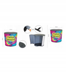 TRYBUNKA REKLAMOWA IDEALNA NA EVENTY Z GRAFIKĄ FIRMOWĄ DUŻA ZESTAW 91x94cm