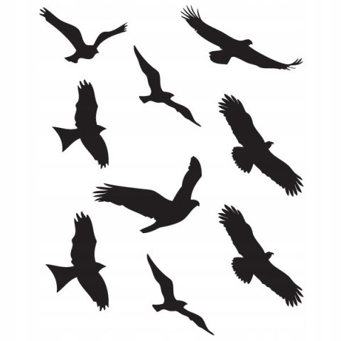 Zestaw samoprzylepnych naklejek na szybę odstraszających ptaki 9 sztuk