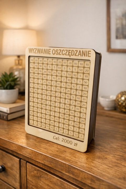 Skarbonka Wykreślana Wyzwanie Na Prezent Oszczędzanie 2000 zł Na Marzenia