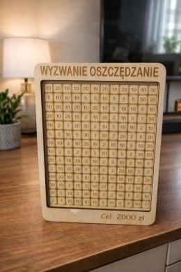 Skarbonka Wykreślana Wyzwanie Na Prezent Oszczędzanie 2000 zł Na Marzenia